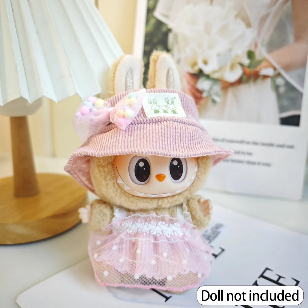 EZ For 17cm Labubu V2 V1 Purple Dress Doll Clothes Outfit Accessories Idol Doll Clothing for Kid Gift Labubu Ropa