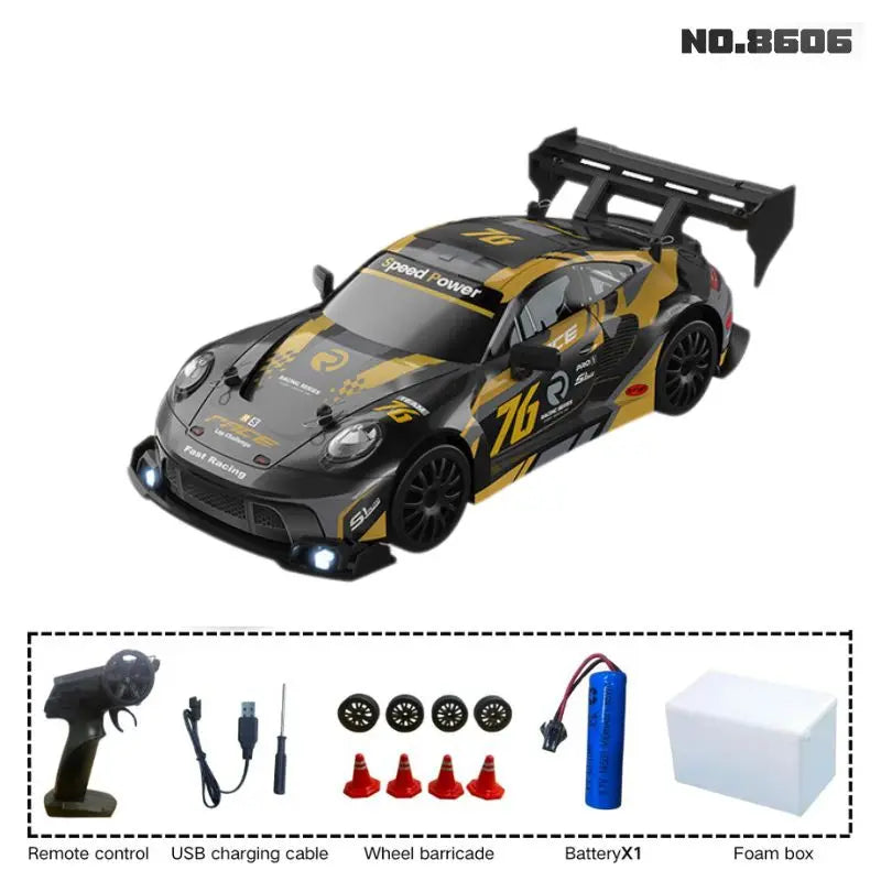 EZ New 1:24 RC drift vehicle, Mustang 4WD cars, racing car with remote control, gift, competition racing car, children's toy