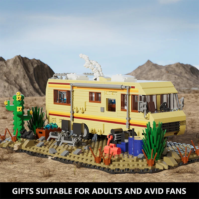 EZ Technical Breaking Bad RV Adventure Camper Bus Car Model Building Blocks Fit Car Vehicle Assemble Bricks Toys For Boys Avid Fans