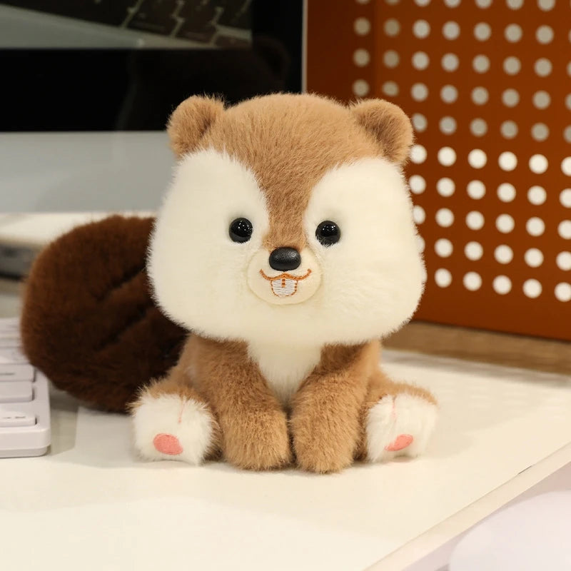 EZ Cute Sitting Animals Red Panda Fox Sloth Cat Soft Plush Dolls Stuffed Capybara Pig Plushie Baby Toys Gifts For Children