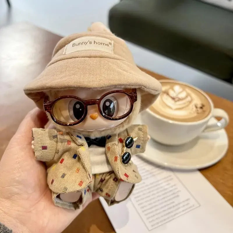 EZ Mini Plush Doll'S Clothes Outfit Accessories For Korea Kpop Exo 15-17cm Labubu Idol Little small suit hat glasses Clothing Gift