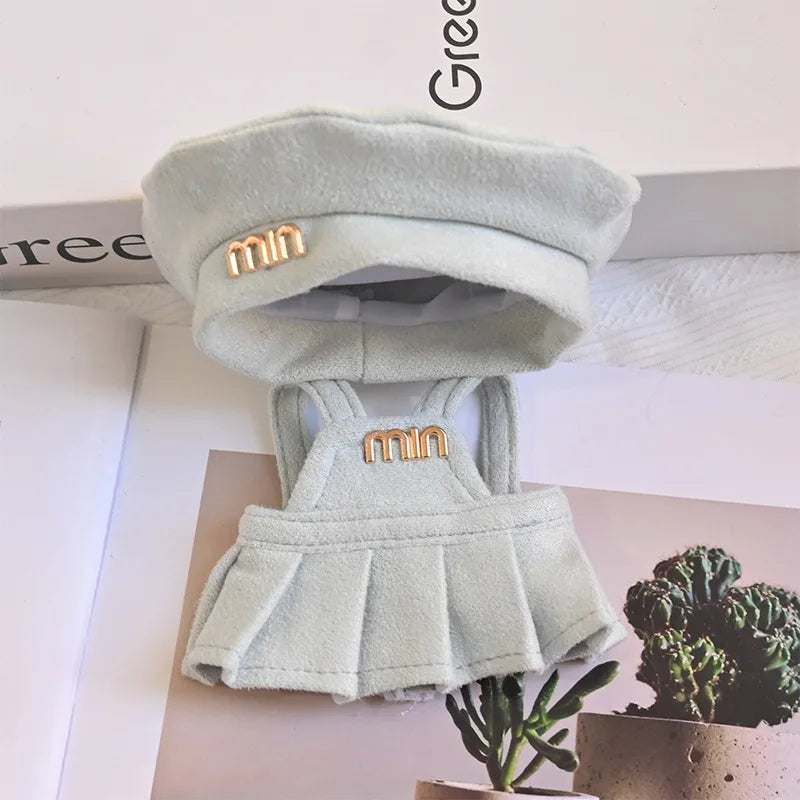 EZ Labubu Sitting Party Series Classic Dress Grid Style Small Fragrance for Labubu Kid Gift Labubu Clothes Design Style