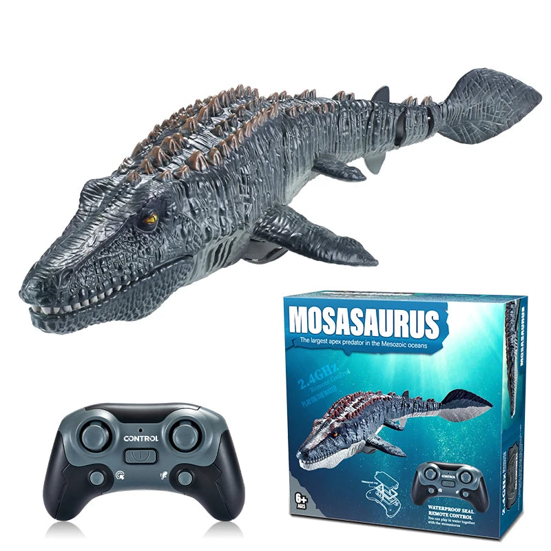EZ 2.4G Remote Control Dinosaur Boat RC Mosasaurus Dinosaur Pool Water Outdoor Toys for Boys and Girls Kids Birthday Gifts