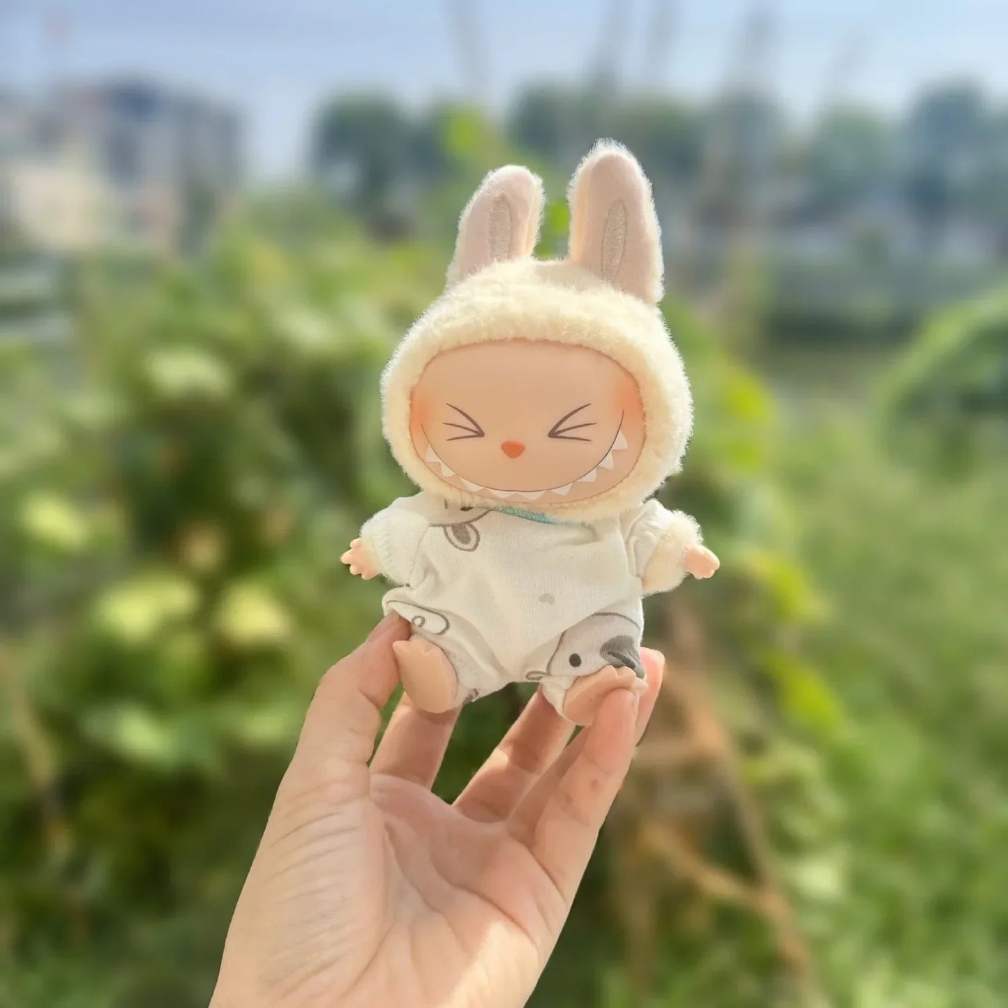 EZ Ropa Labubu For 15/17cm Labubu Doll Quilt and Pajama Set Three-piece Set Cosy Baby Bed Home Warmth Toy Girl Gift