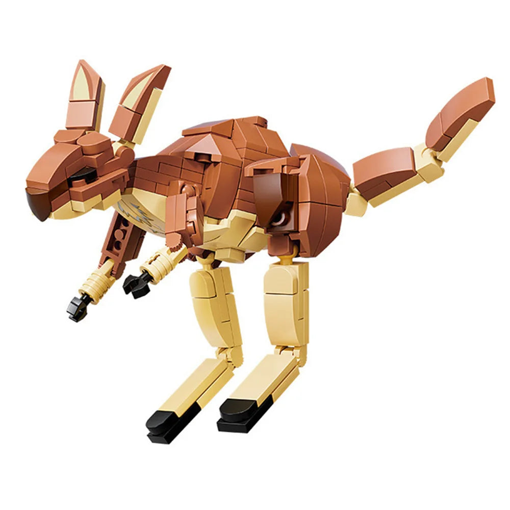 EZ Animals Figures Fox Kangaroo Giraffe Figure Model Building Blocks Kits Toys For Children Wild Animal Kids Gifts
