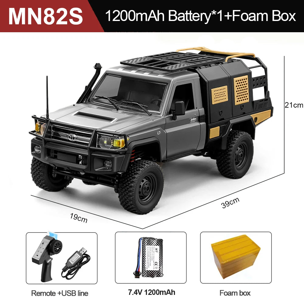 EZ MN82S RC Crawler 1/12 Full Scale LC79 RC Pickup Short Truck 4WD Remote Control Climbing Off-road Car Toys for Kids Adults Gifts