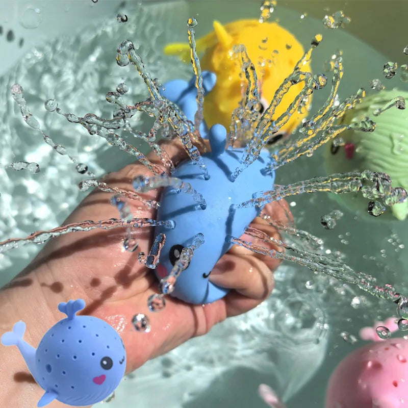 EZ Baby Bath Toys Sponge Water Absorbing Whale Squeezing Stress Relief Toys Summer Swimming Play Water Toy for Children Squishy Kid