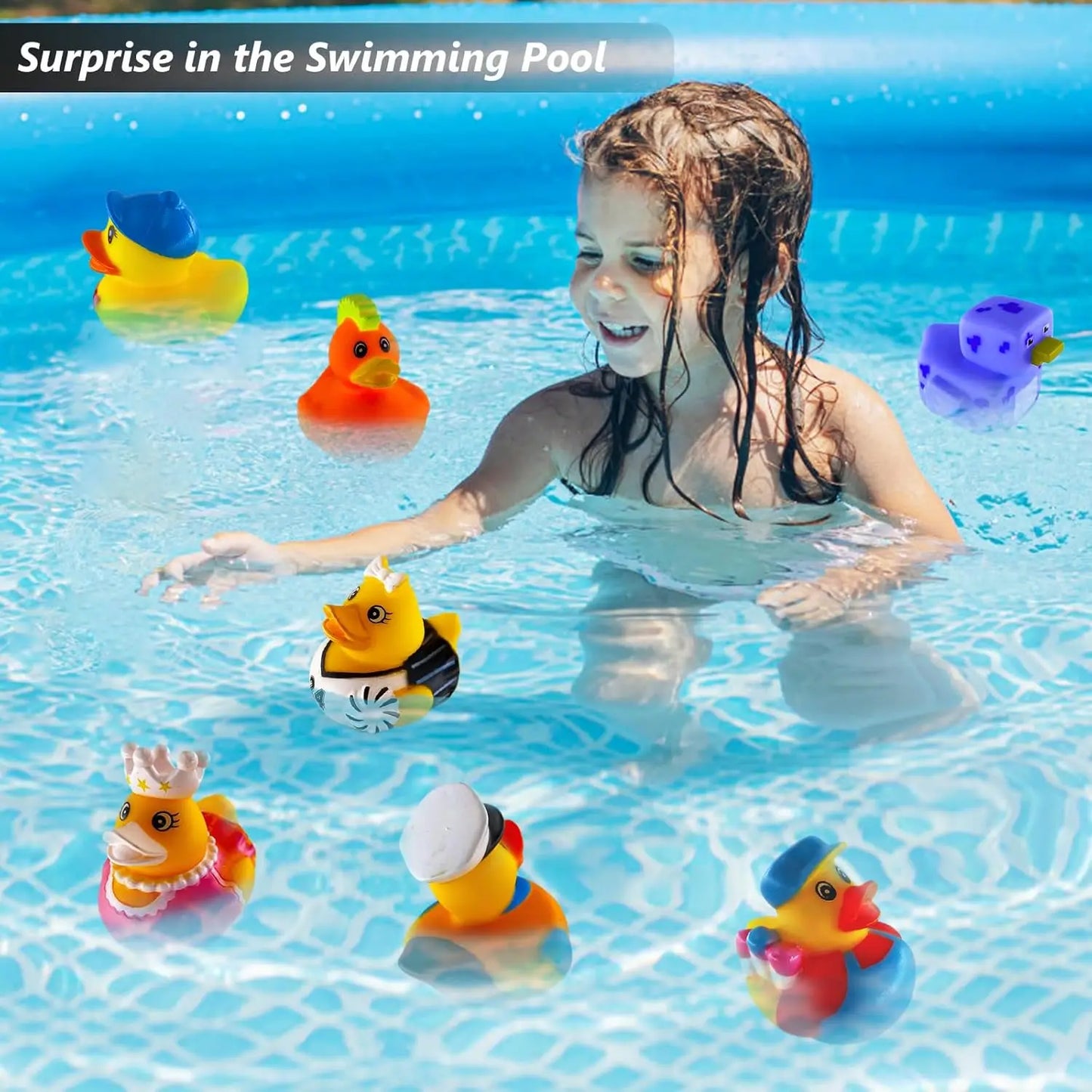 EZ 10-100PCSRubber Duck for Jeep Bath Toy Assortment Bulk Floater Duck for Kids Baby Shower Accessories Party Favors, Birthday