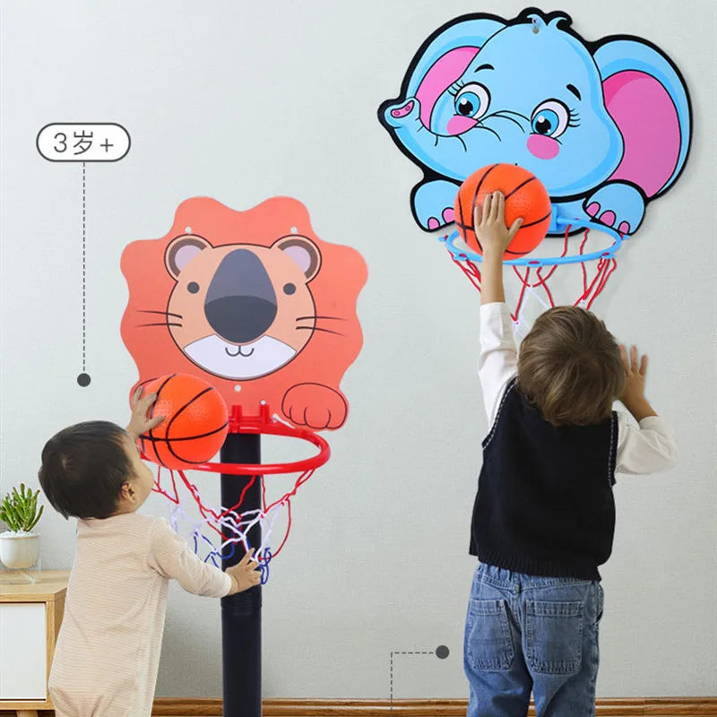 EZ Kids Basketball Hoop Kit Cartoon Creative Animals Basketball Stand Outdoor Indoor Game Sport Play Toys For Children Kids