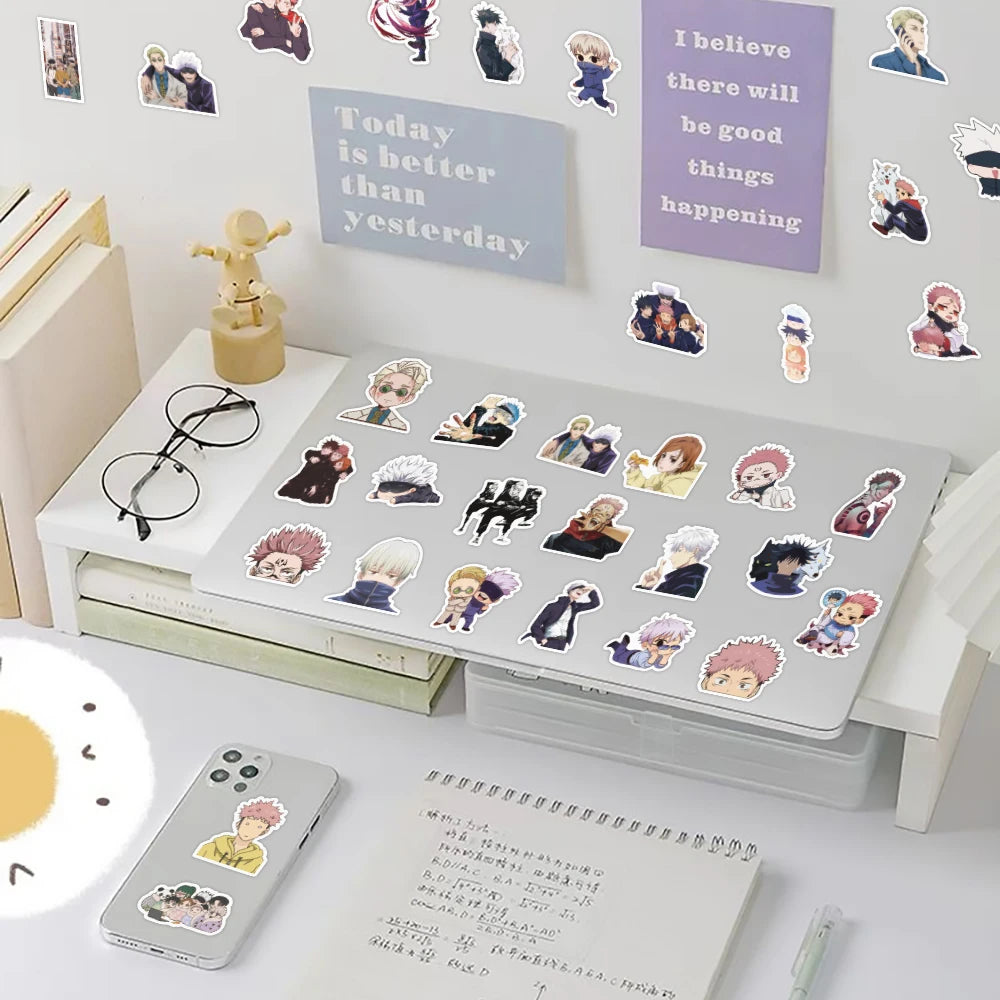 EZ 30/60/180pcs Cool Anime Jujutsu Kaisen Stickers Satoru Gojo Decals Skateboard Laptop Motorcycle Waterproof Classics Toys Sticker