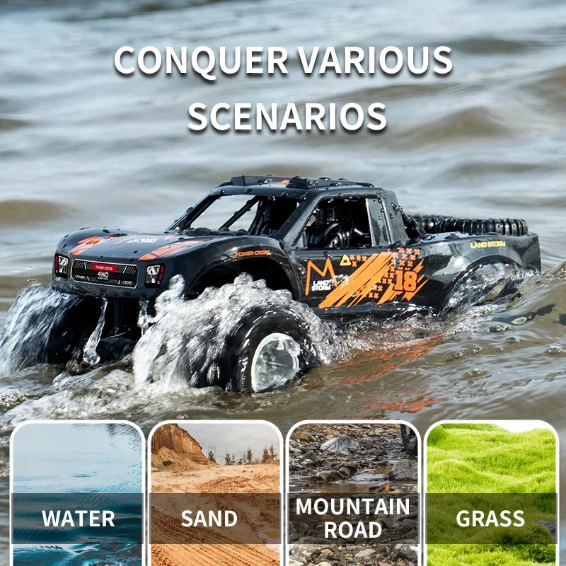 EZ Jjrc Rc Car Waterproof Amphibious 4Wd Off-Road Vehicle Remote Control Water Land Crawler Stunt Climbing Truck Toys for Children