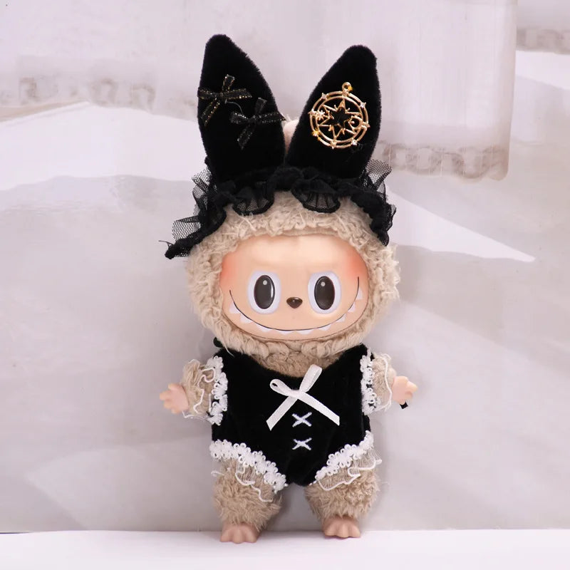 EZ 17cm Kawaii Mini Plush Doll'S Clothes Outfit Accessories For Korea Kpop Exo Labubu Idol Dolls Skirt Hood Clothing DIY Kids Gift