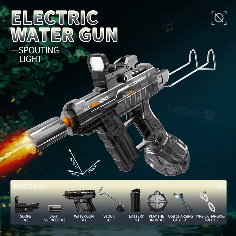 EZ Children High Pressure Electric Water Gun Toys Summer Outdoor Beach Pool Garden Fight Games Kids Automatic Bursts Watergun Gifts