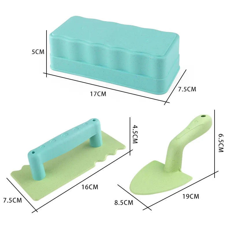 EZ Children Beach Toys Shovel Sandbox Castle Building Sand Brick Walls Molds Tools Summer Outdoor Games Kids Play Water Sands Toys