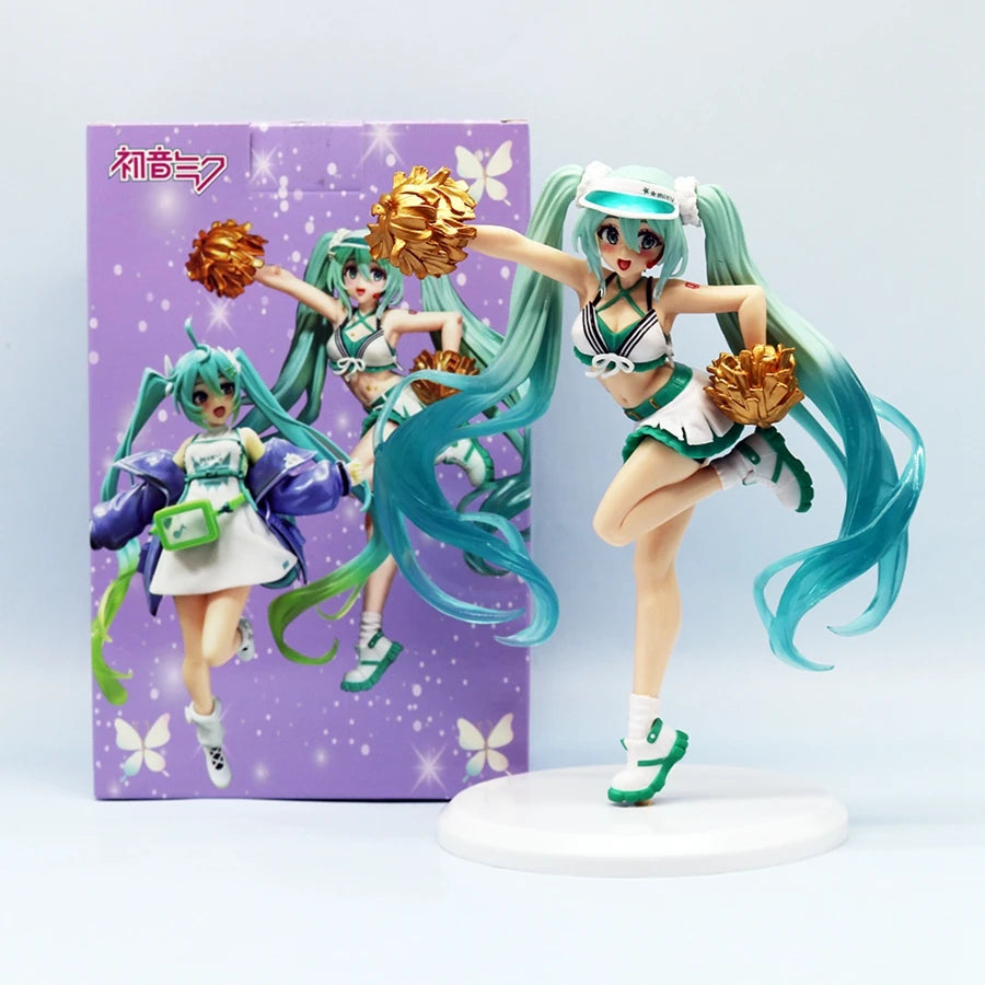 EZ 18cm Fashion Hatsune Miku Anime Figure Cheerleader Hatsune Miku Action Figures Kawaii Girl Figurine PVC Collection Model Toys