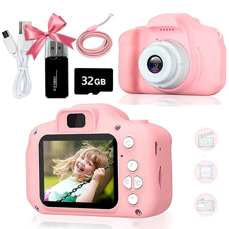 EZ Super Cute Children Camera 1080P HD Toddler Digital Video Camera 2.0-inch Kids Camera with Silicone Cases Toys for  Christmas