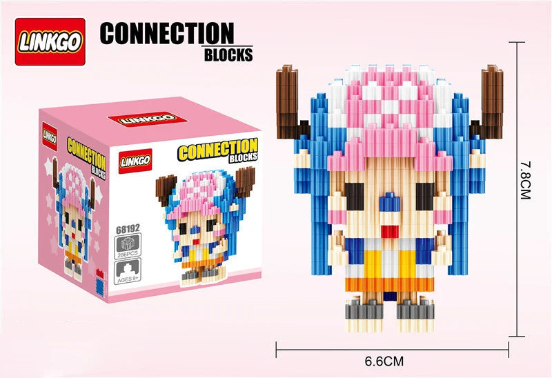 EZ One Piece Connection Building Blocks Luffy Chopper Nami Sanji Zoro Usopp Ace Franky Brook Robi Diamond Brick Figure Toy For Kids