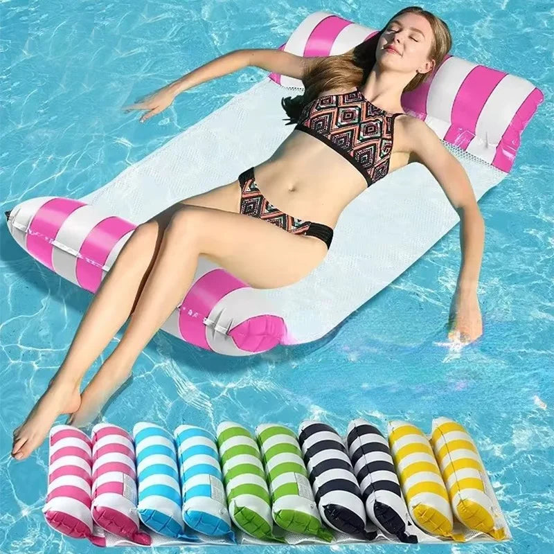 EZ New Summer For Adult Water Hammock Recliner Inflatable Floating Swimming Mattress Sea Swimming Ring Pool Party Toy Lounge Bed