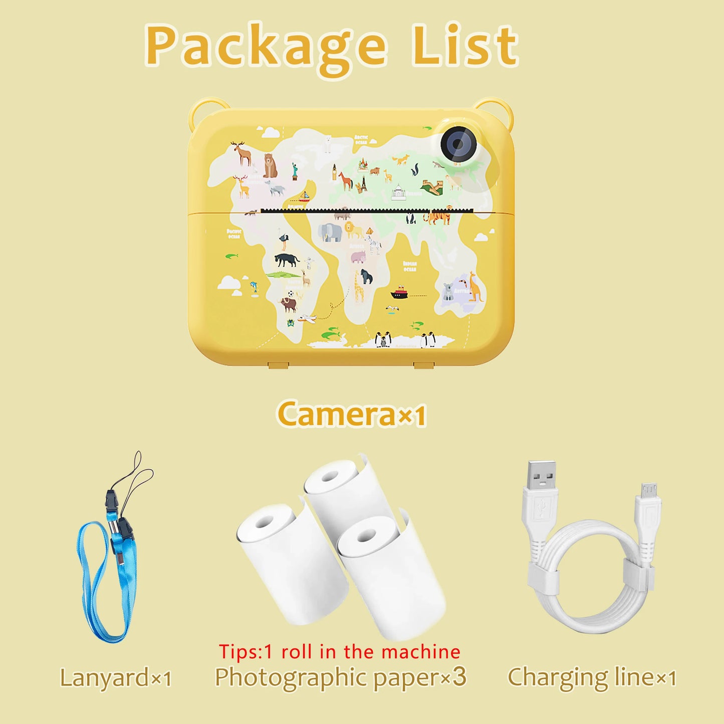 EZ Kids Camera Instant Print Christmas Birthday Gifts for 3-12 Year Old Boys Girls Toys for Kids Age 3-10 with 3 Rolls Print Paper