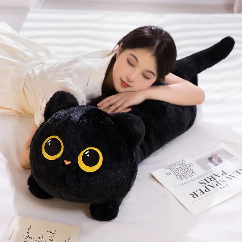 EZ New Cute Cat Lying Doll Plush Sofa Pillow Kawaii Cartoon Animal Gift Stuffed Toy Office Home Sleep Decor Valentine's Day