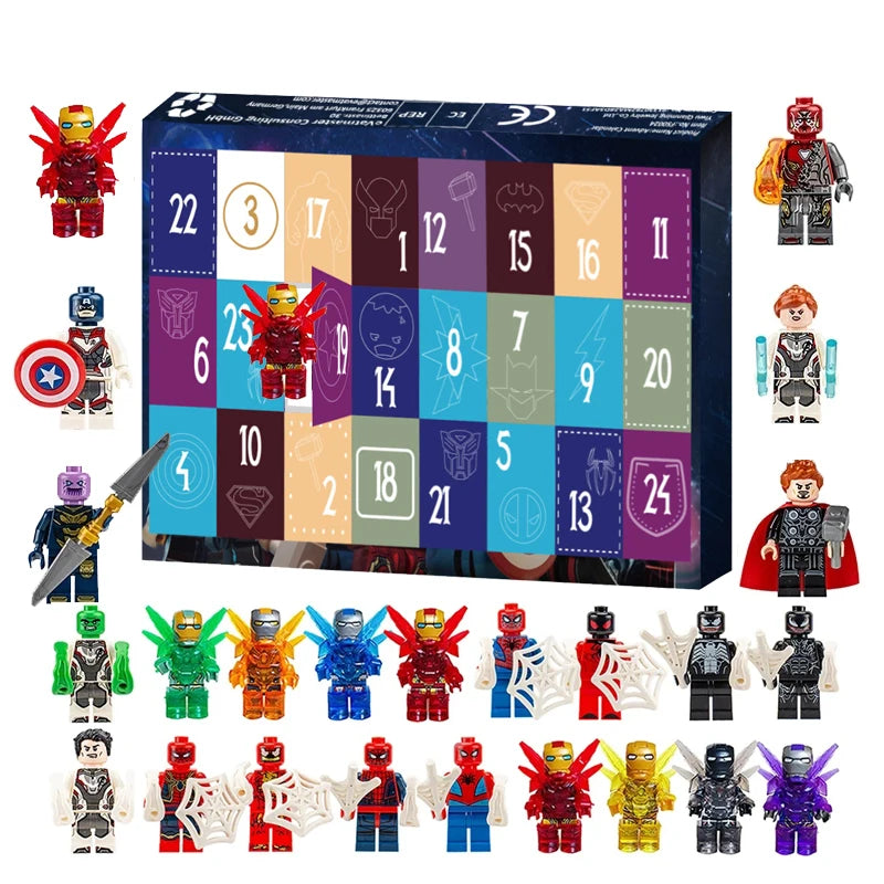 EZ Disney Marvel Advent Calendar Box Figure Anime Action Figure Model Building Blocks Christmas Advent Calendar Countdown Kids Toys