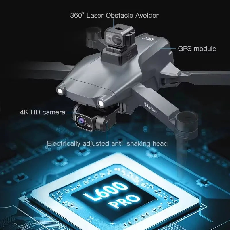 EZ L600 PRO GPS Drone Professional 4K HD Dual Camera 360° Obstacle Avoidance Brushless Motor 5G WIFI FPV RC Quadcopter Toys Dron