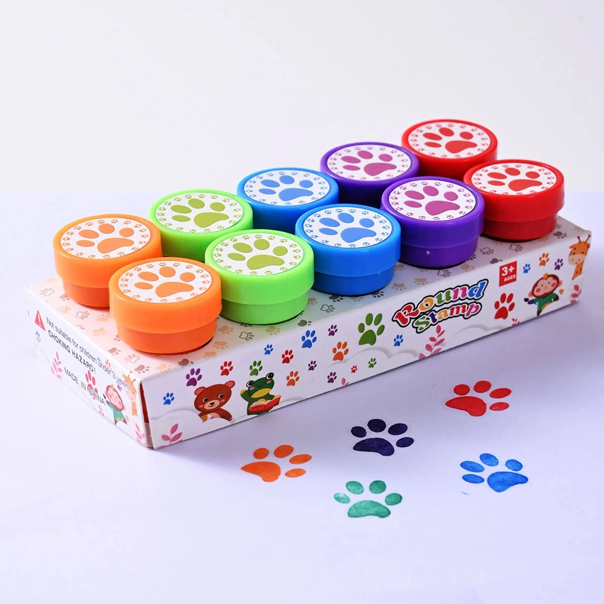 EZ 10pcs Assorted Stamps for Kids Self-ink Stamps Children Toy Stamps Smiley Face Seal Scrapbooking DIY Painting Photo Album Decor