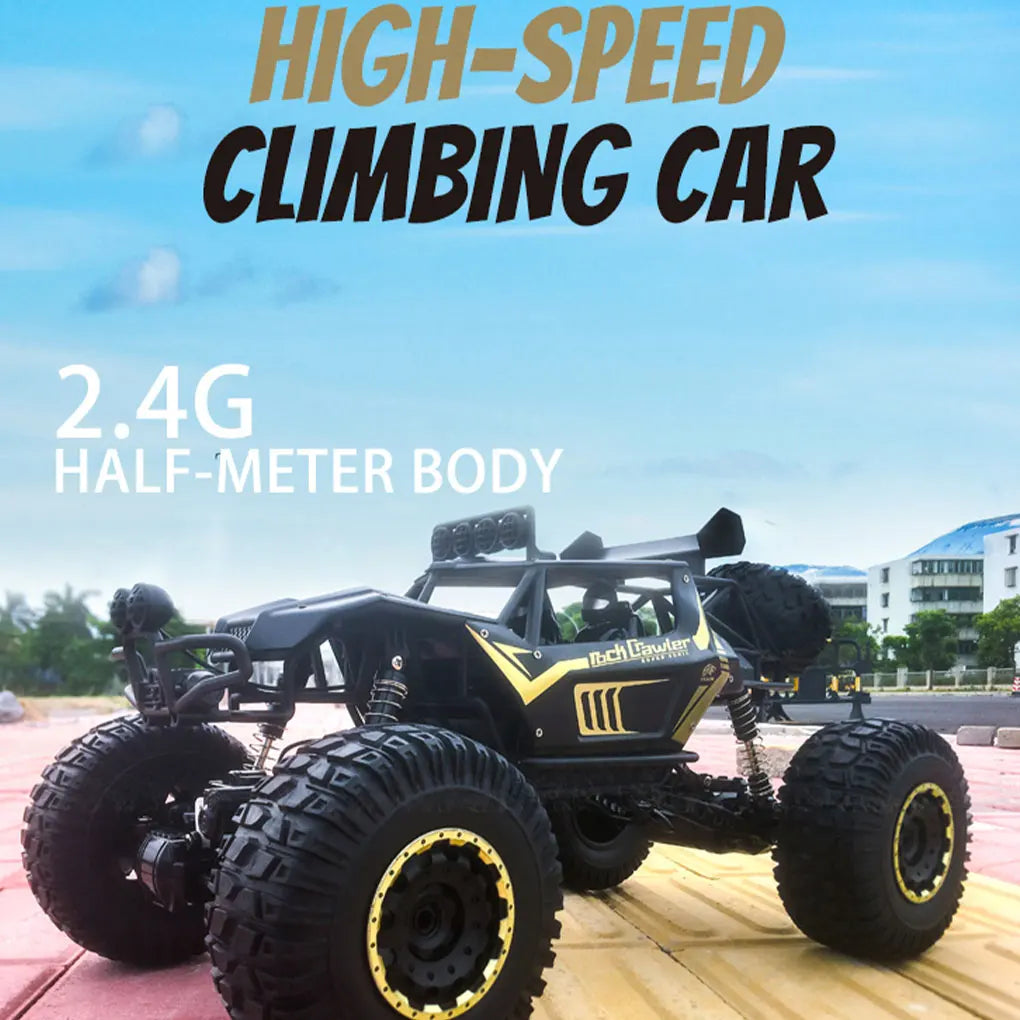 EZ 4WD Metal Alloy Body RC Truck Off-Road 4x4 2.4G 1/8 All Terrain Large Rock Crawler Remote Control Car Toys Gift for Children Toy