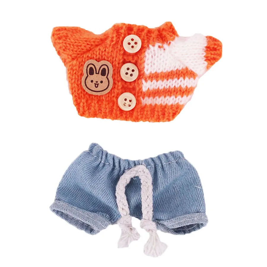 EZ Doll Sweater Pants Shoes set For labubu Clothes 17 cm Doll Accessories,Toys For Girls,Christmas Festival Birthday Present