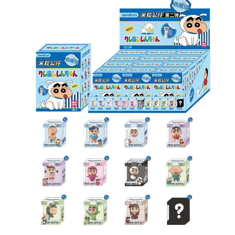 EZ Crayon Shin-Chan Anime Figures Creative Peripheral Dinosaur Diary Baby Rice Grains Doll Model Blind Boxs Toys Children's Gifts