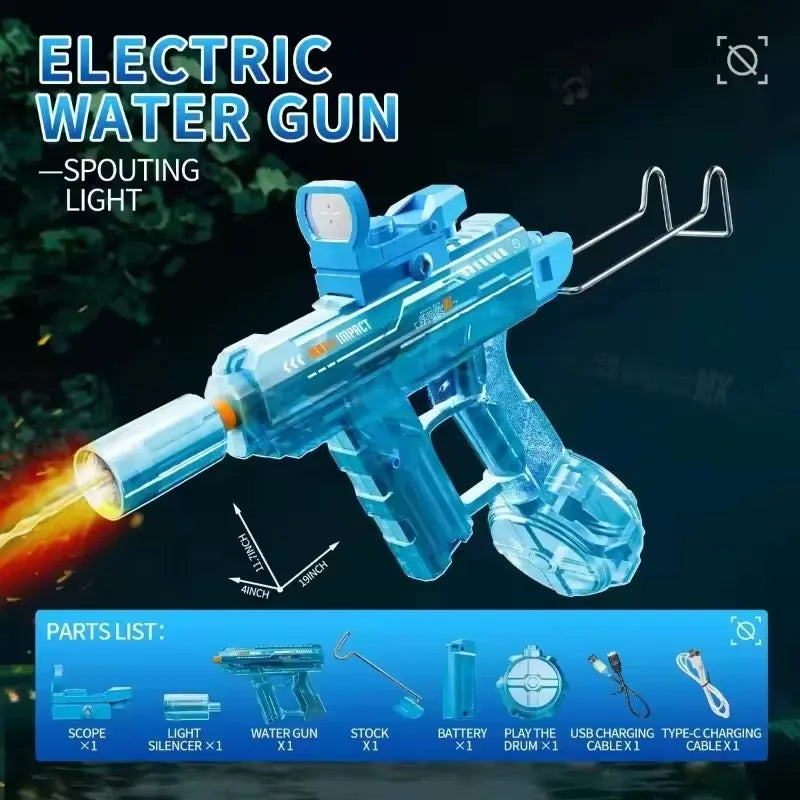 EZ Children High Pressure Electric Water Gun Toys Summer Outdoor Beach Pool Garden Fight Games Kids Automatic Bursts Watergun Gifts