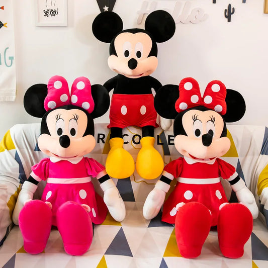 EZ 35cm Mickey Mouse Plush Toys Kawaii Anime Mickey Minnie Stuffed Plush Models Decoration Dolls for Kids Birthday Gift