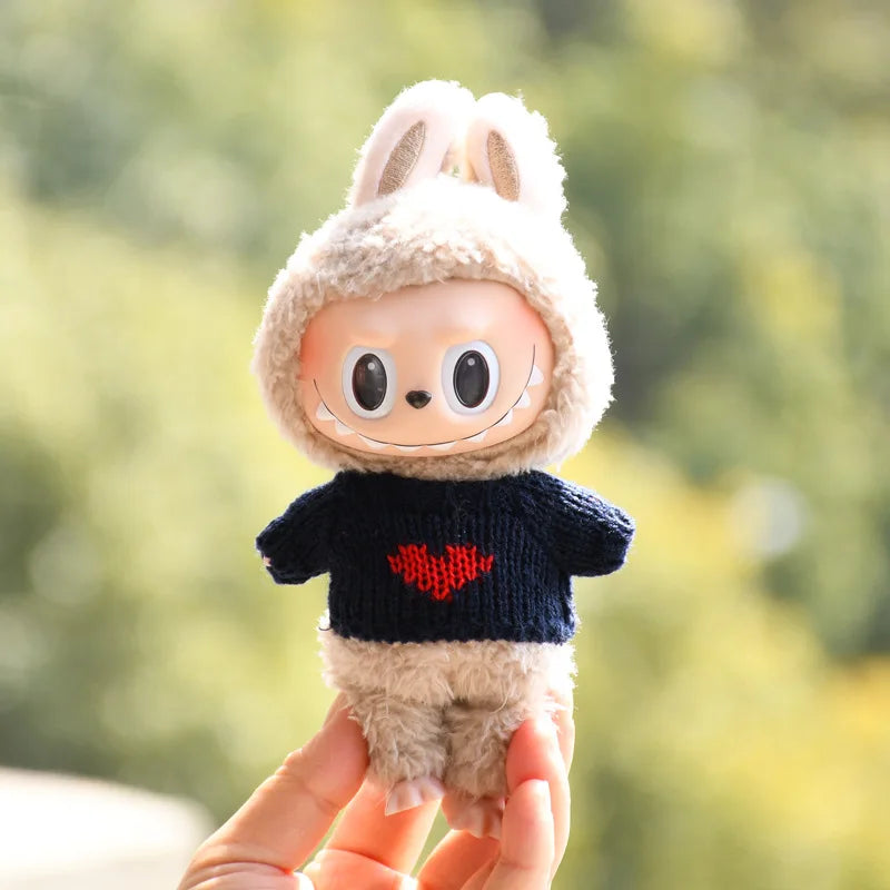 EZ 17cm Cute Mini Plush Doll'S Clothes Outfit Accessories For Korea Kpop Exo Labubu Idol Dolls Sweater Clothing DIY Kids Girl Gift