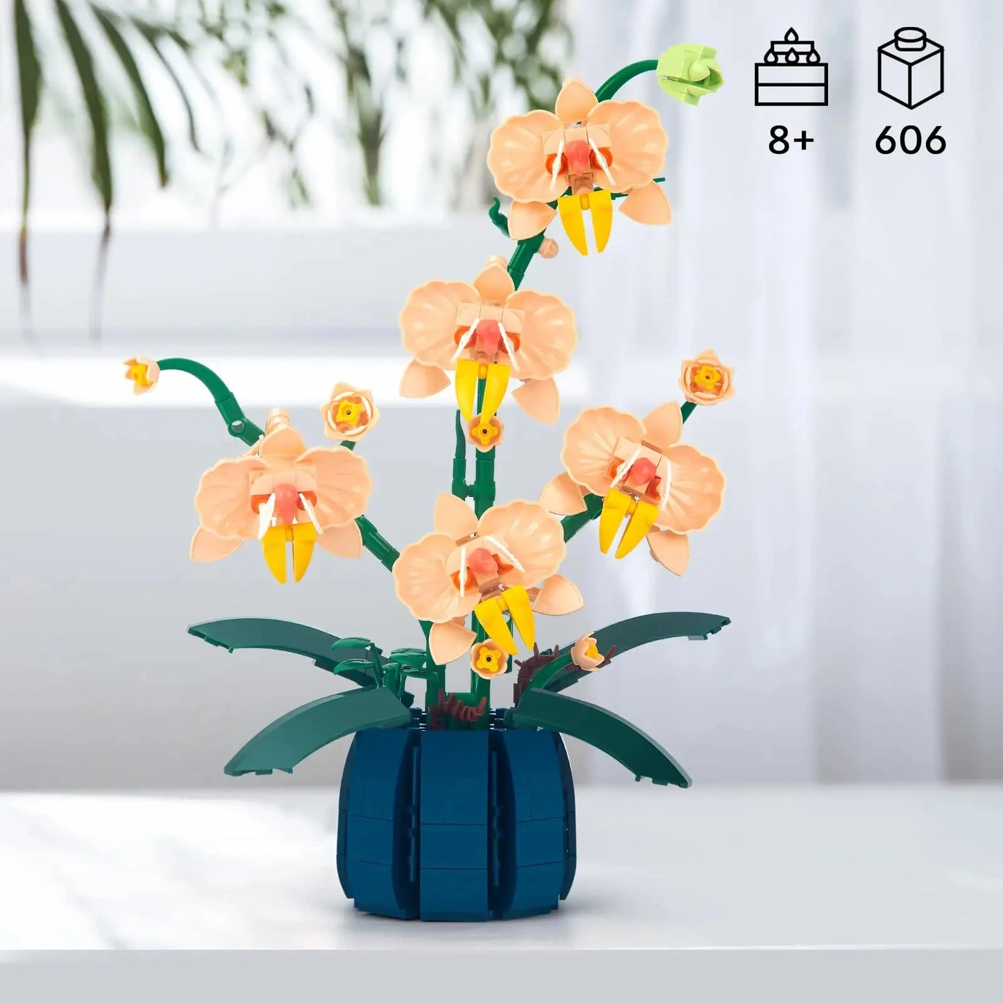 EZ Orchid Flower Building Kit, Plant Botanical Bonsai Collection, Decor Home Office, Blocks Toy for Adults Kids Age 6+, 616PCS