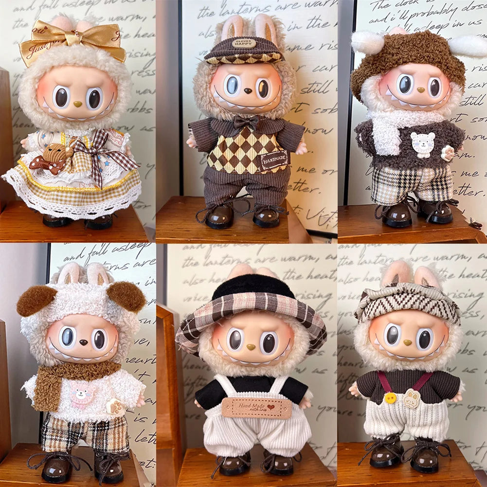 EZ For 17cm Labubu Set High-Quality Clothes Set Multiple Styles Doll Accessories Labubu Clothes