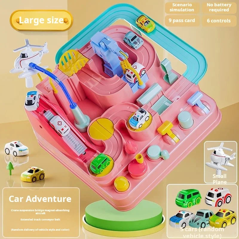 EZ Racing Rail Car Model Educational Toys Children Track Adventure Game Brain Mechanical Interactive Train Animals Space Rocket Toy