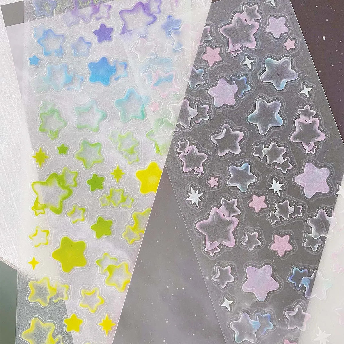 EZ Stars Decal Stickers Scrapbooking Stationery Hearts Stickers PET Bubble Deco Sticker DIY Journal Planner