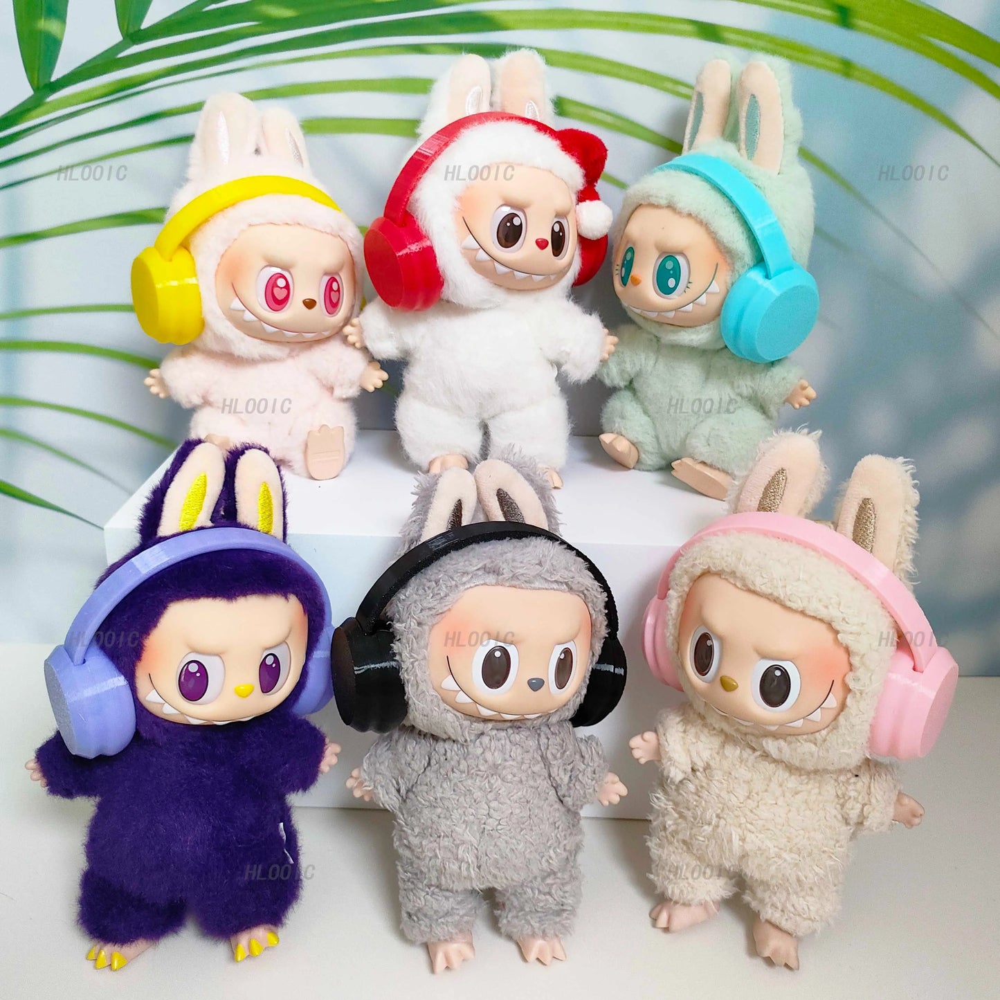 EZ Labubu Accessories：17cm Labubu Fashion Earphone Accessories 10cm Cotton Doll Earphones Macaron Color Doll Earphones