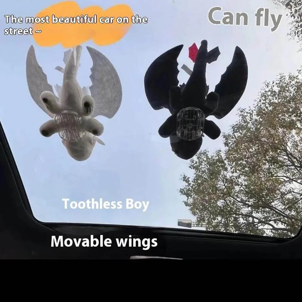 EZ 20/27/35CM 2025 New Fashion Car Accessories Plush Toys Removable Buckle Little Dragon The Wings Can Move Boys Gift Not charged