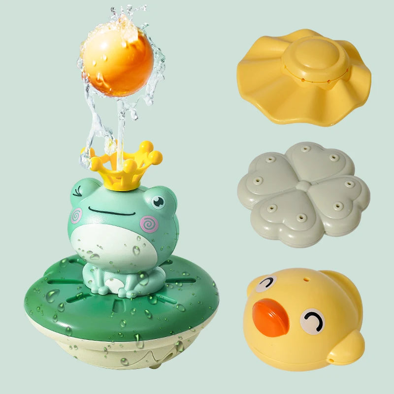 EZ New Baby Bath Toys Electric Spray Water Floating Rotation Frog Sprinkler Shower Game For Children Kid Gifts Swimming Bathroom