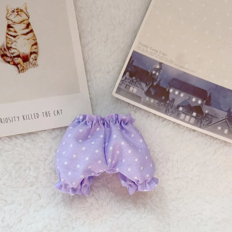 EZ Cute Mini Plush Doll's Clothes Bloomers For 17cm Labubu Idol Dolls Trousers Mini Shorts Clothing DIY Kid Gift Dolls Accessories