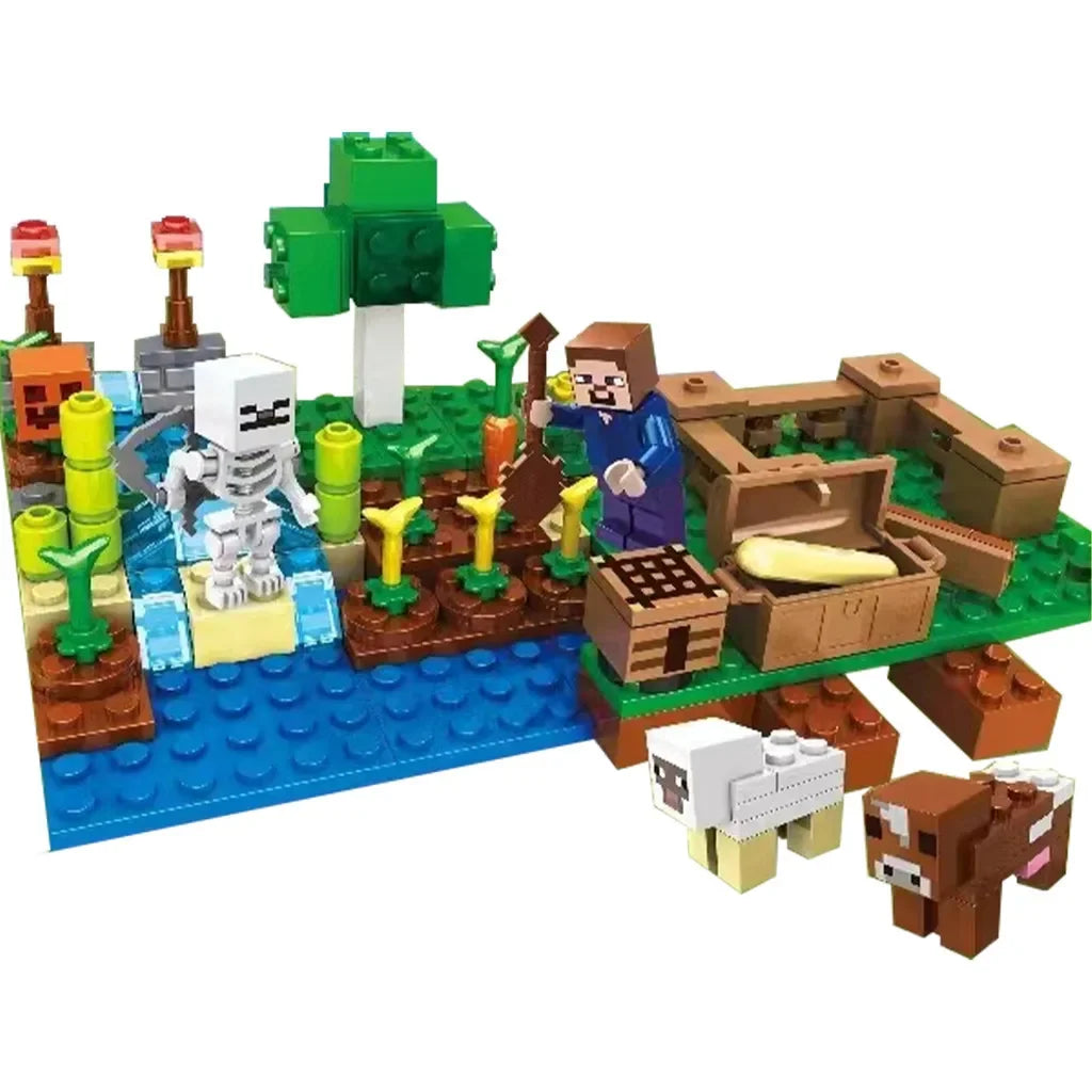 EZ TreeHouse Village Farm Cave Mine Alex Zombie Action Figures Building Blocks Toys Gift for Children