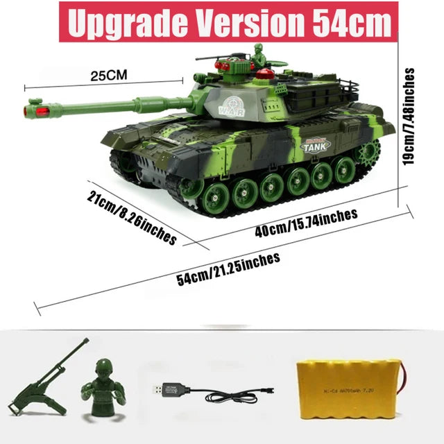 EZ 55/44/33CM Rc Tank Military War Tanks Electric Car Remote Control Simulation Shooting Radio-Controlled Crawler Toys for Boys
