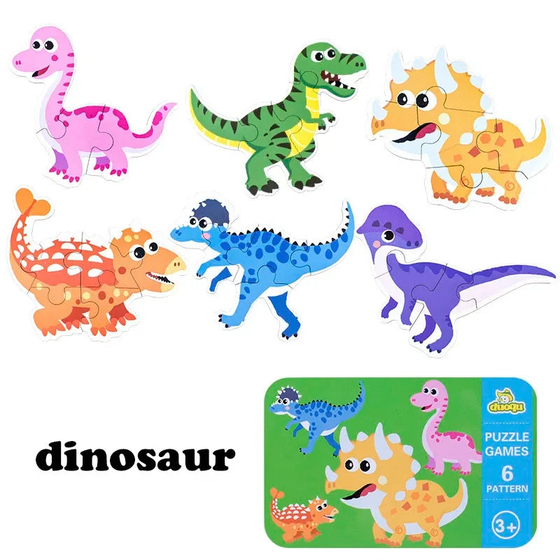 EZ Baby Puzzle Montessori Educational Toys Wood 3D Puzzle Games Iron Box children Puzzles Jigsaw Wooden Puzzles For Kids 2 3 4 Year