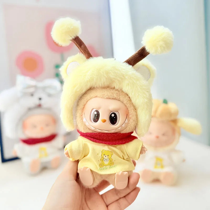 EZ 15cm/17cm Labubu Doll Costume Sitting Party 1st And 2nd Generation Little Devil Angel Set Cute DIY Gift