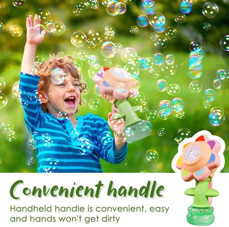 EZ Sunflower Bubble Machine for Kids Automatic Flower Bubble Toy with Light for Toddlers Bubble Maker Blower for Kids Outdoor Toys