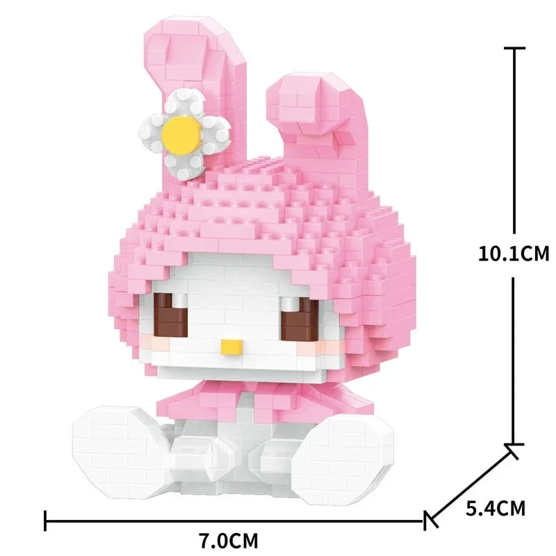 EZ KEEPPLEY Sanrio Anime Hello Kitty My Melody Cinnamoroll Pompompurin Kuromi Building Blocks Girl Kid Holiday Christmas Gift