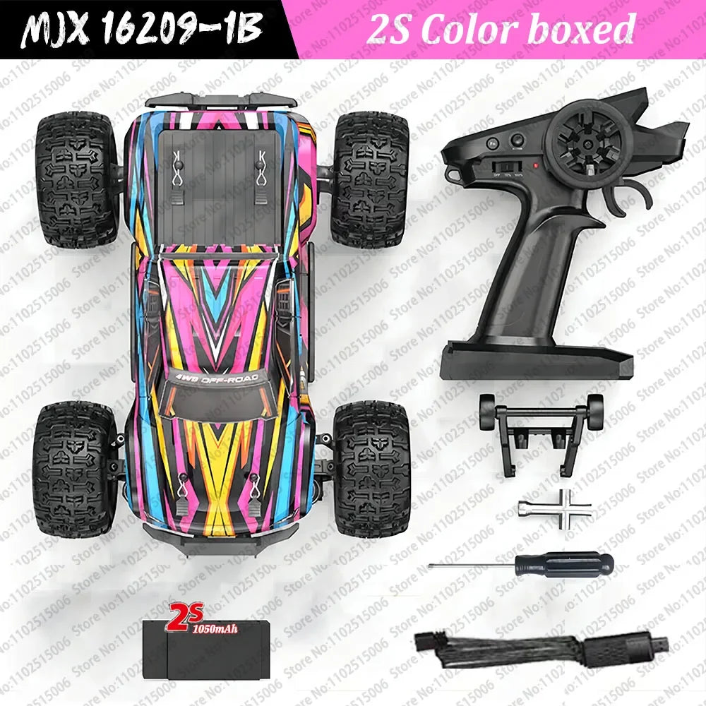 EZ New MJX Hyper Go 16208 3S 1/16 Brushless RC Car Hobby 2.4g Remote Control Pickup Truck Model 4wd High-speed Off-road Boy Gift