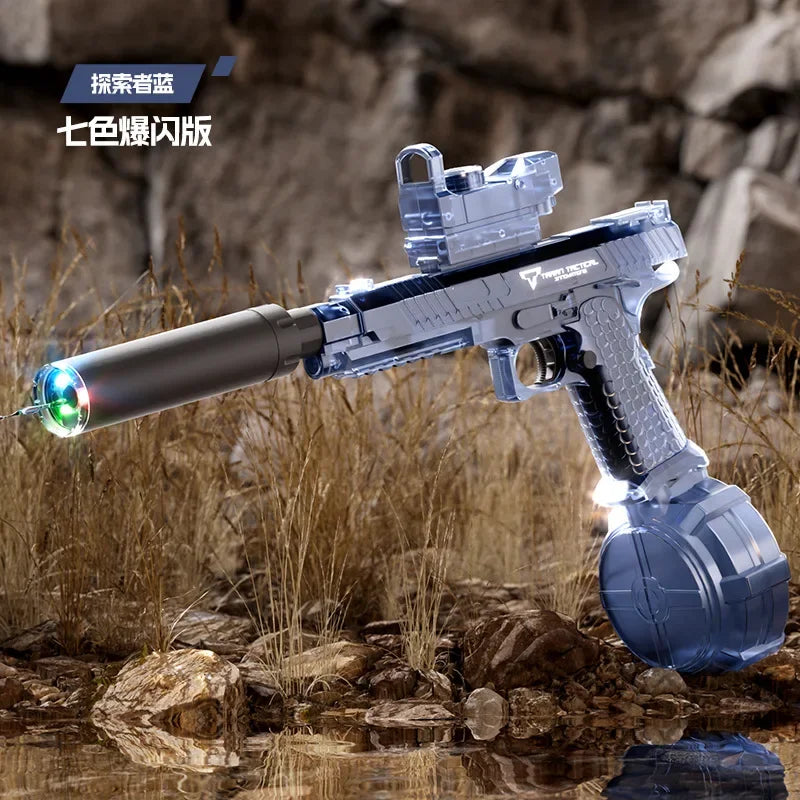 EZ Automatic Desert Eagle Water Gun Toys Electric Shooting Flashing Lights Battle Water Pistol Spray Outdoor Pool Toys for Boy Gift