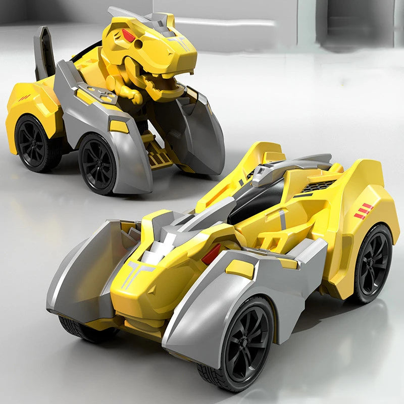 EZ 2 In 1 Transforming Dinosaur Car Deformation Toys Inertial Sliding Dino Automatic Transform Figures Robot Diecasts Toy Boys Gift
